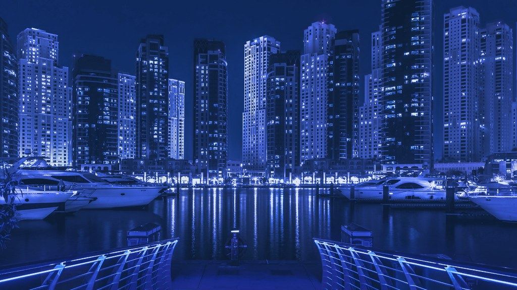 Dubai Marina at night